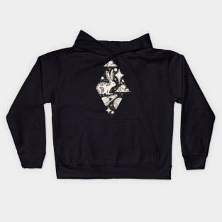 Moon Rabbit Rhombus 3 Kids Hoodie